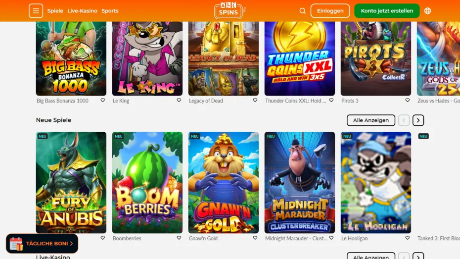 AllSpins Casino Online Spiele